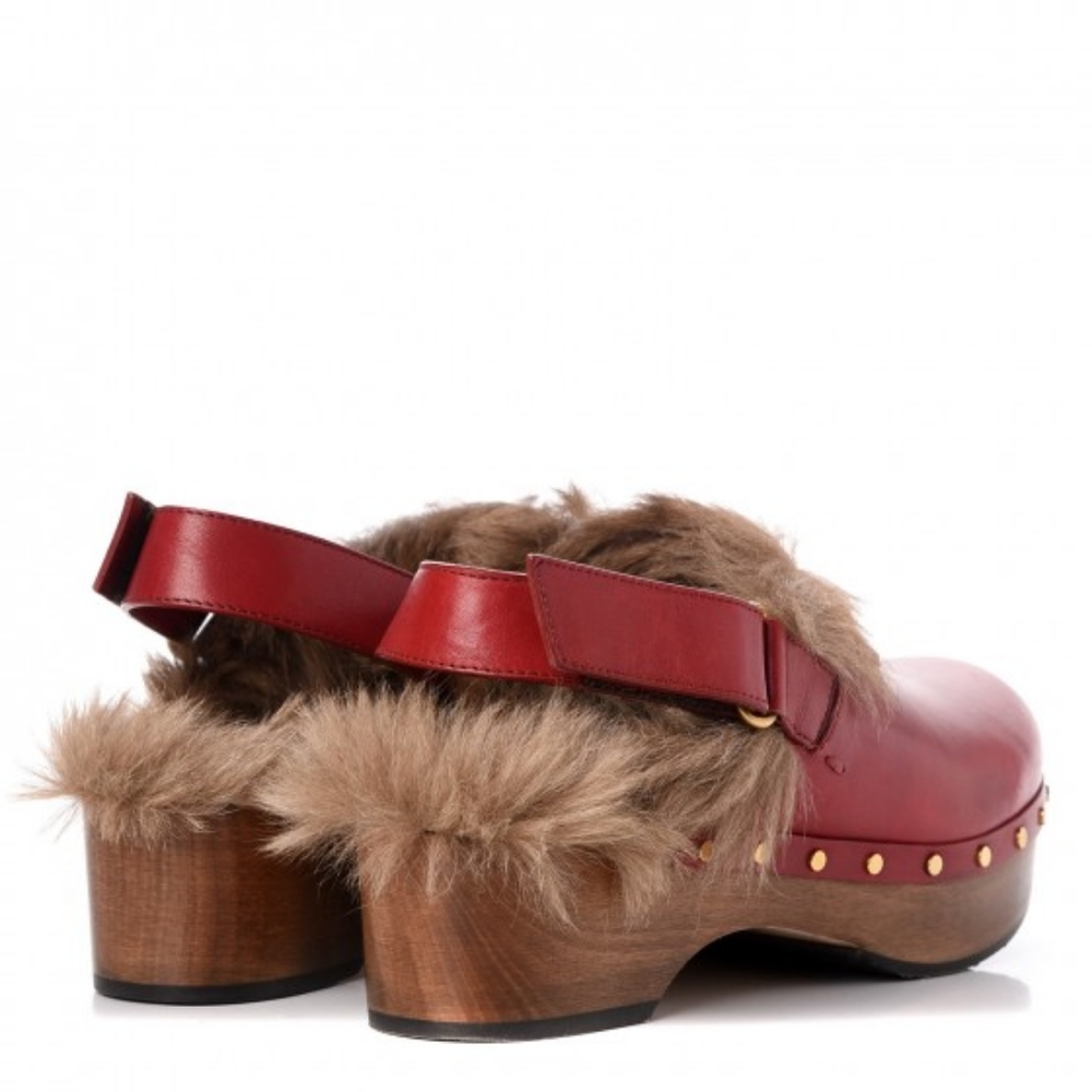 NWT Gucci Calfskin Fur Horsebit Amstel Slingback Clogs NIB - Picture 2 of 10